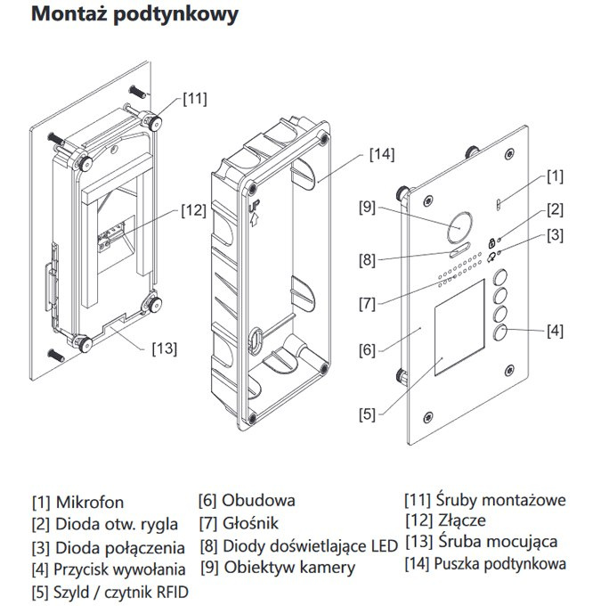 Zestaw cyfrowy wideodomofonu VIDOS S1201A_M1023B-2